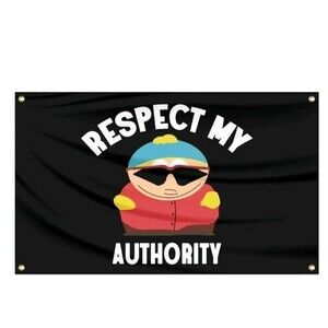 Respect My Authority Funny Flag Banner 3X5 Ft for Indoor Outdoor Wall Tapestry